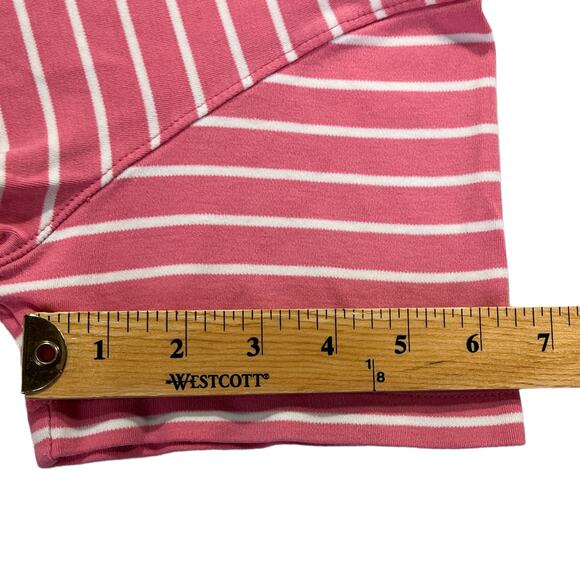 White Stag Crew Neck Tee Shirt Pink White Stripes Measurements Included - Picture 12 of 12